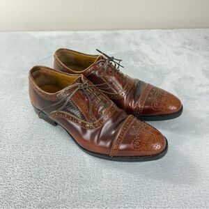 John Fluevog Men's Sz 8 US The Gateways Brandenburg Oxford brogue shoes brown